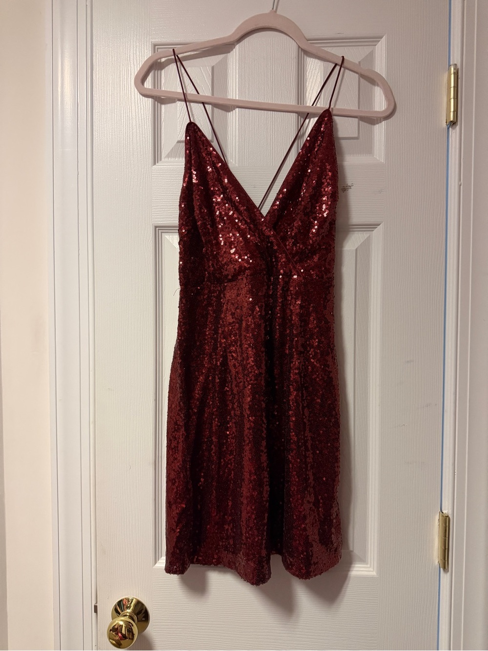 Altar'd State Red Sequin Mini Dress